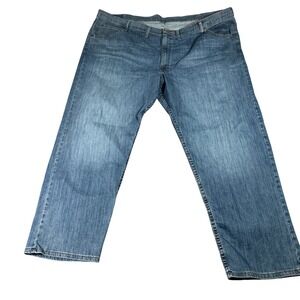 Wrangler Premium Quality Mens Blue Straight Leg Jeans 48x30 Medium Wash